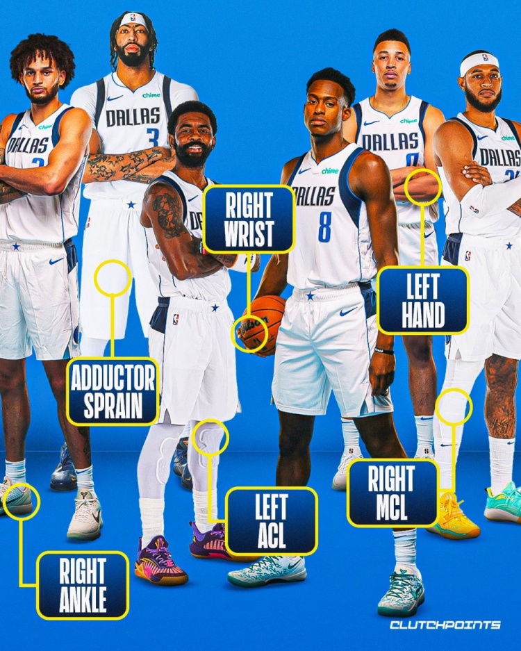 独行侠媒体晒上赛季伤病潮：黑暗时刻 能打球的就剩8人了